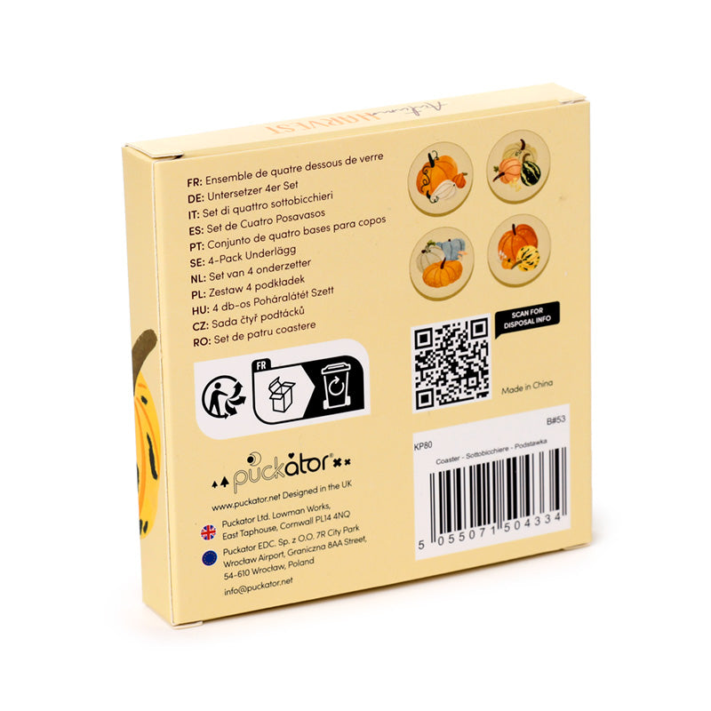 Collectible cork novelty coasters for autumn