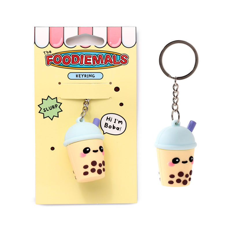 Foodiemals Boba the Bubble Tea Keyring with other collectibles