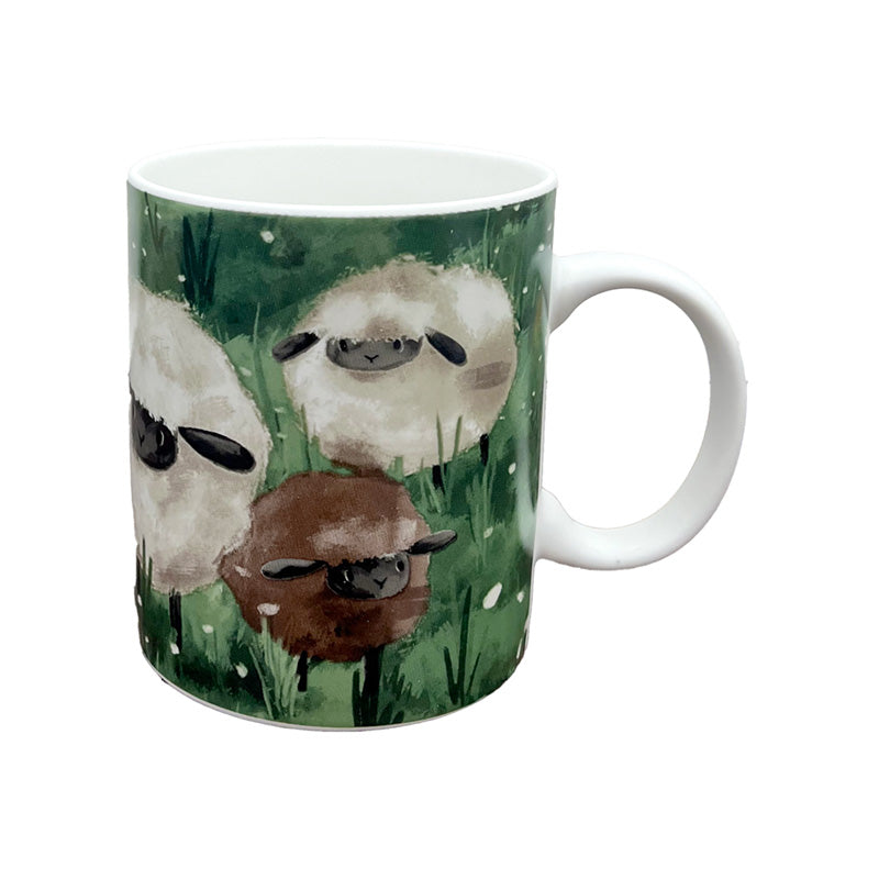 Porcelain Mug featuring a detailed sheep design