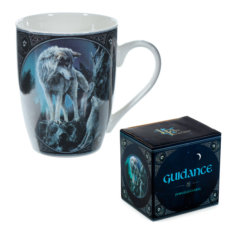 Lisa Parker Guidance Wolf Porcelain Mug - Collection Display