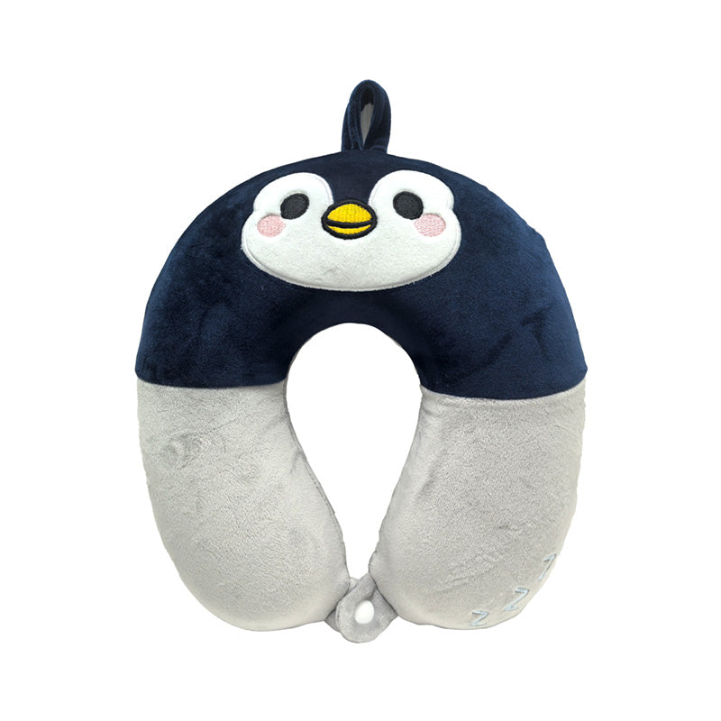 Relaxeazzz Plush Kids Memory Foam Travel Pillow featuring Chip the Penguin