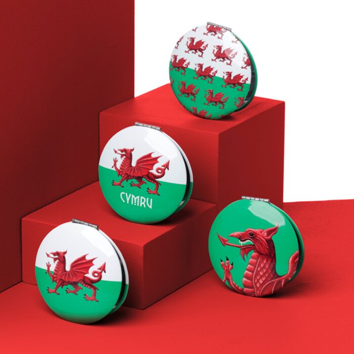 Welsh Dragon Compact Mirror - Lifestyle Image