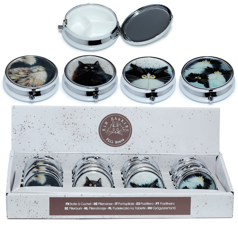 Kim Haskins Cats Pill Box as a decorative ornament