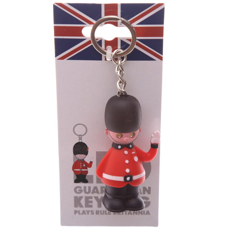 Rule Britannia Guardsman Keyring in a decorative setting