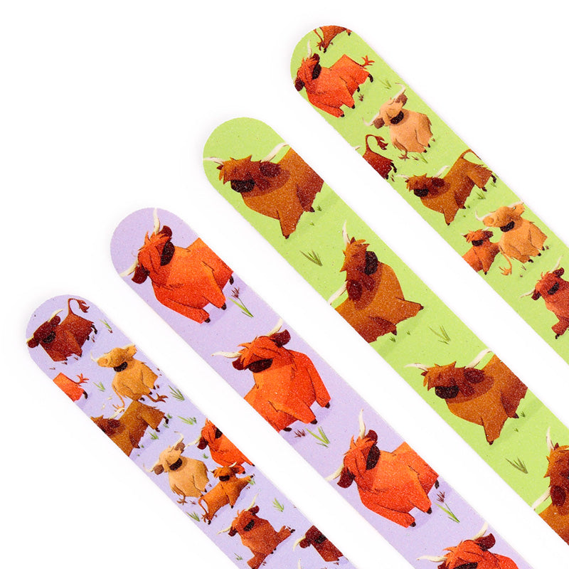 Hairy Coos Highland Coo Nail File on a vanity table