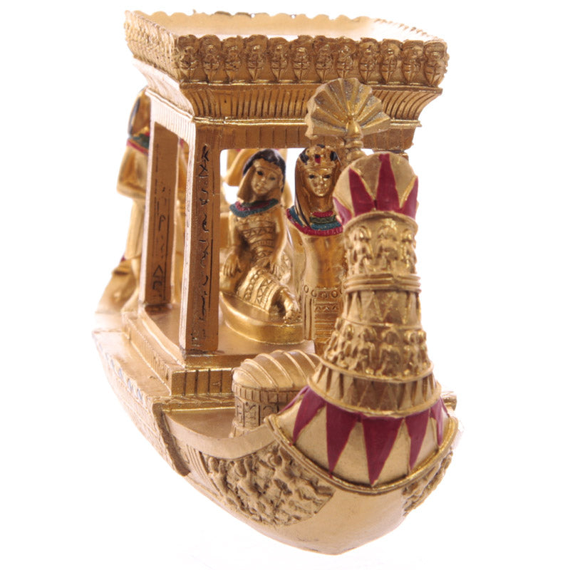 Decorative Gold Egyptian Canopy Boat - Elegant Display