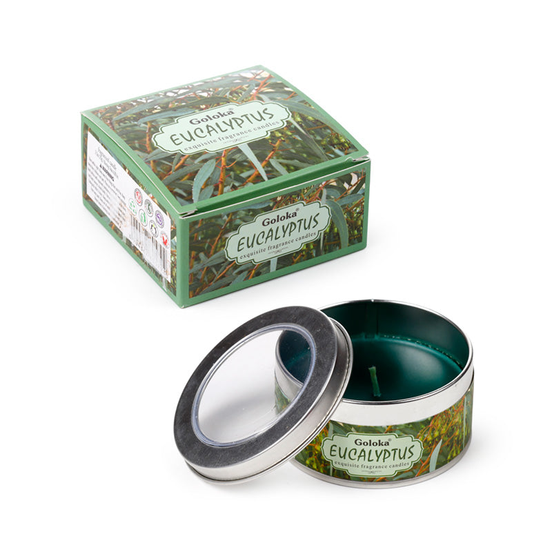 Goloka Eucalyptus Wax Candle Tin - Home Decor Accent
