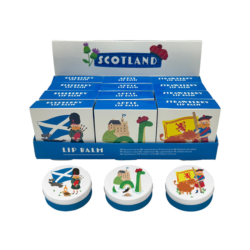 Scotland Souvenir Lip Balm in a decorative tin
