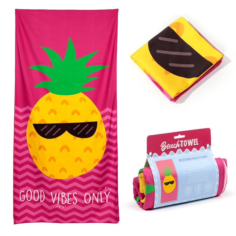 Giftable Good Vibes Pineapple Microfibre Beach Towel