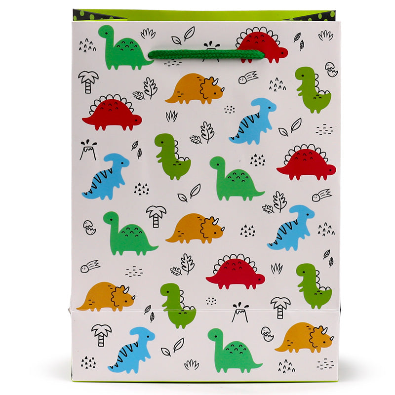 Dinosauria Jr gift bag with durable cord handles