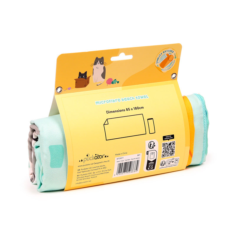 Beans & Co Cats Beach Towel, perfect gift for cat lovers