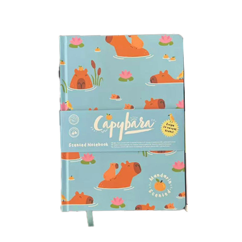Recycled Paper A5 Lined Scented Notebook with Capybara design