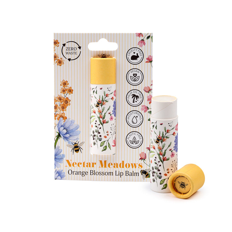 Nectar Meadows Lip Balm in charming card and paper holder