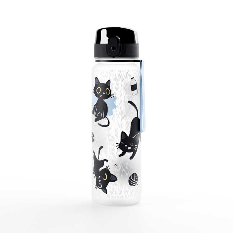 Lucky the Black Cat 600ml shatterproof pop top water bottle
