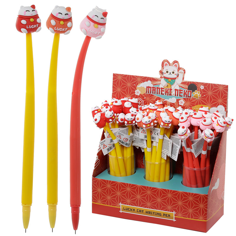 Whimsical Maneki Neko Lucky Cat Fine Tip Pen in use