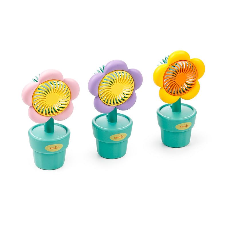 Charming Flower Pot Mini Fan for Home Decor