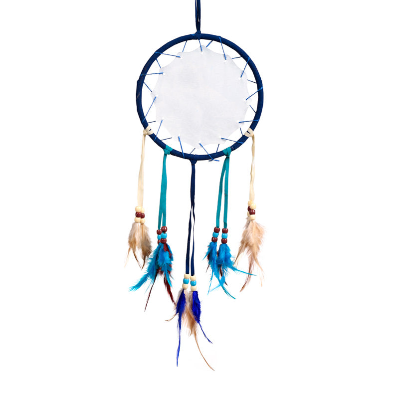 Collectible dreamcatcher featuring wolf and fairy art