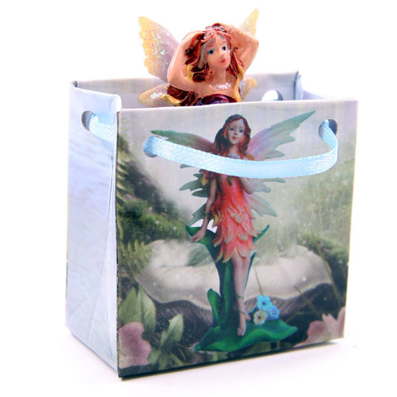 Cute mini fairy ornament in a decorative gift bag