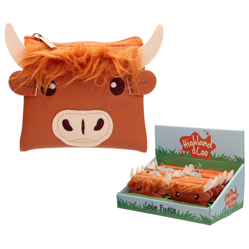 Stylish Highland Coo Cow PVC Purse for Home Decor