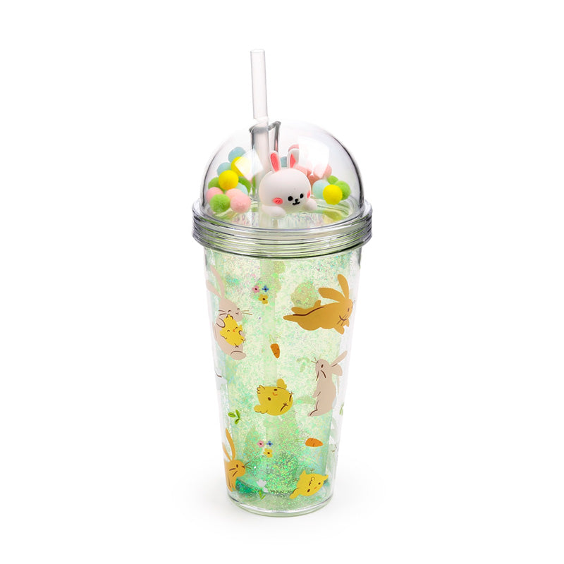 Springtime cup with straw, perfect gift for friends