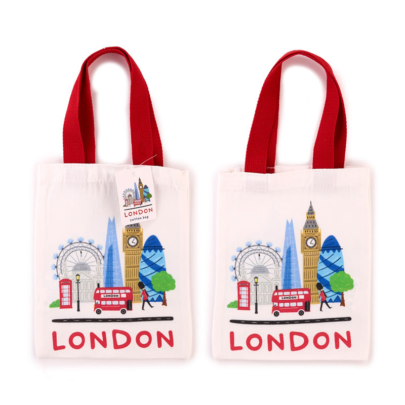 Small London souvenir tote shopping bag design 5