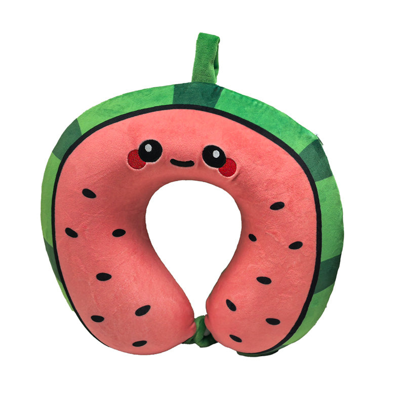 Relaxeazzz Plush Memory Foam Travel Pillow in Watermelon design
