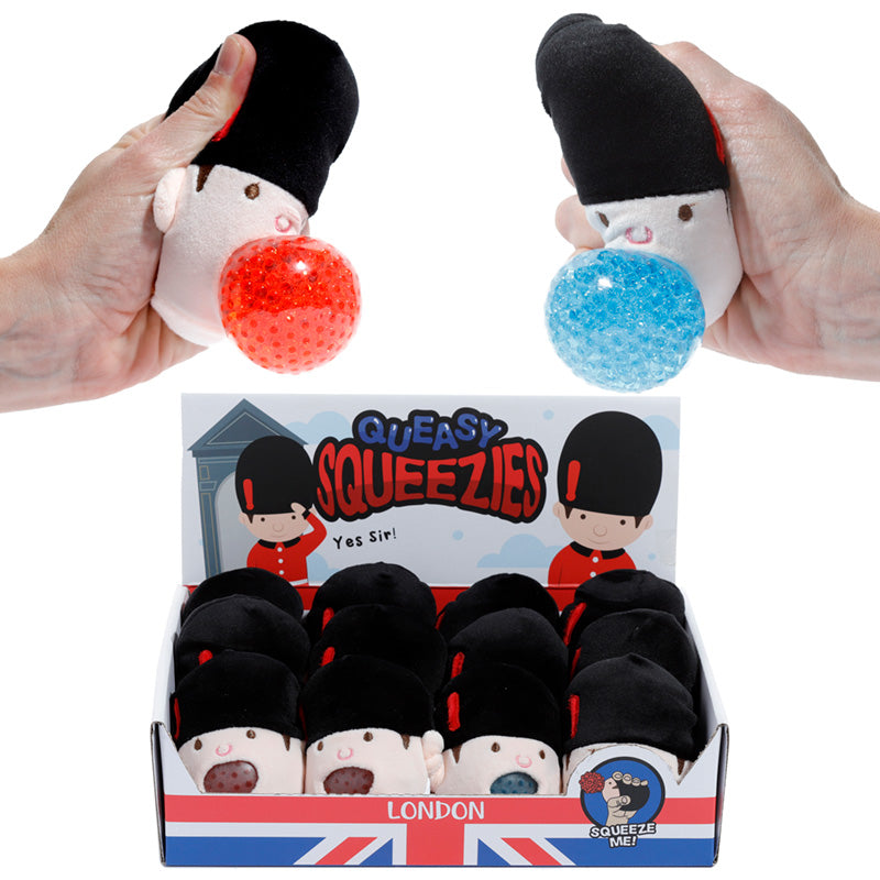 Queasy Squeezies Fidget Toy - London Guardsman on a desk