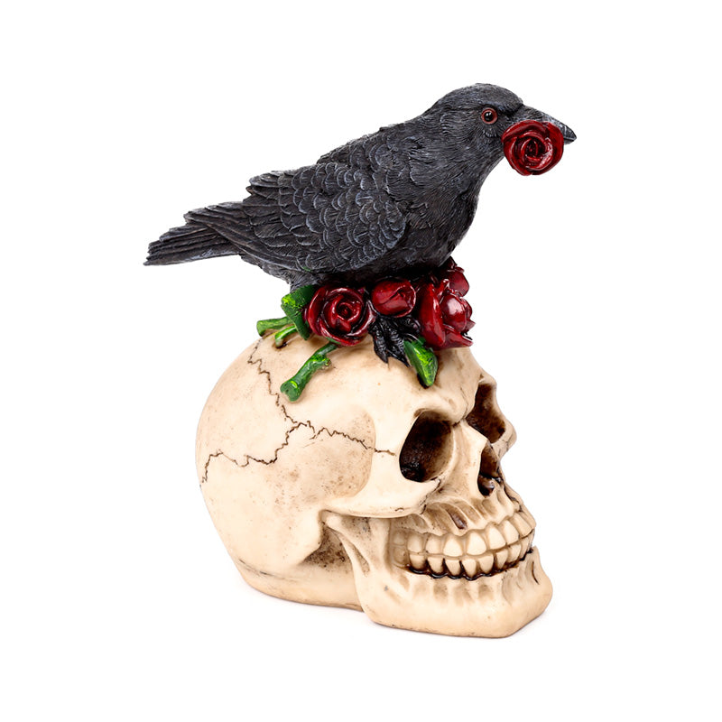 Gothic decor skull ornament with flowers