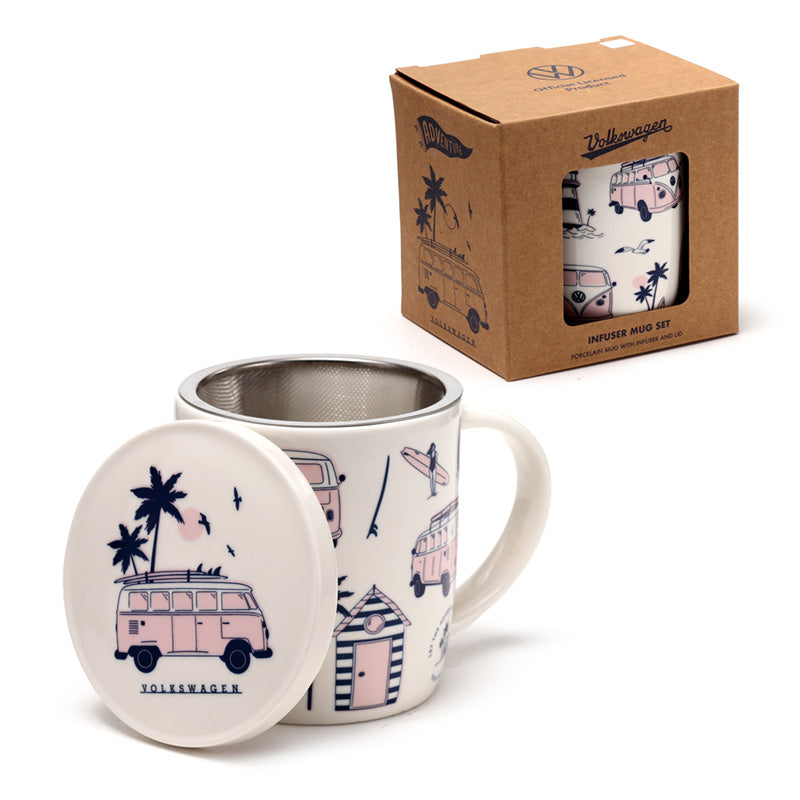 VW T1 Camper Bus Porcelain Mug for Home Decor