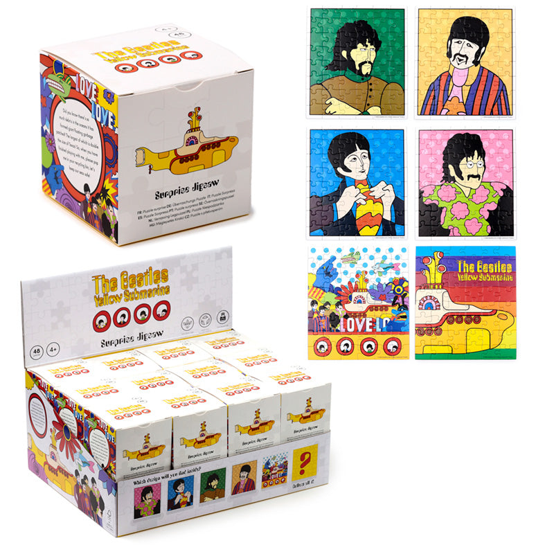 Assembled jigsaw puzzle of The Beatles Yellow Submarine