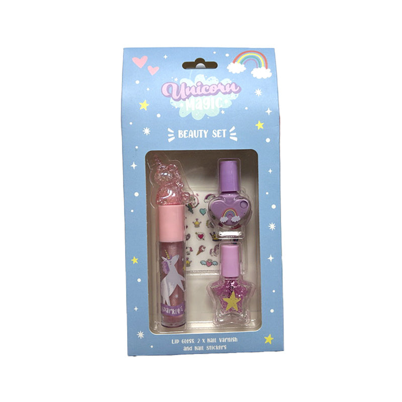 Unicorn Magic Kids Lip Gloss & Nail Cosmetic Beauty Set