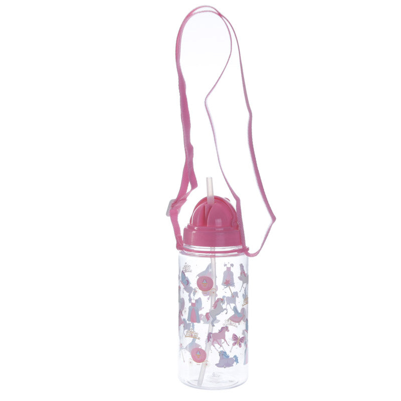 Children's unicorn water bottle with carrying strap