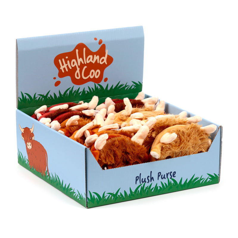 Highland Coo Plush Change Purse Multiple Angles