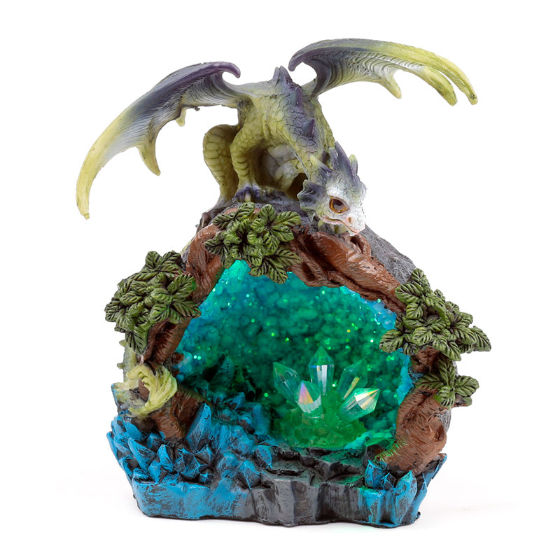 Elements Dragon LED Woodland Crystal Den with intricate details