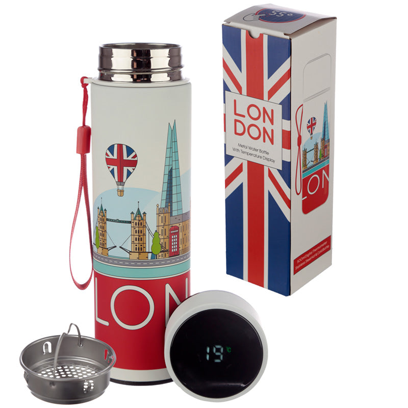 London Icons drinks bottle displayed with seasonal decor