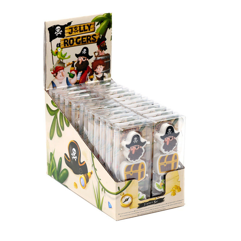 Jolly Rogers Pirate Eraser Set - perfect gift idea