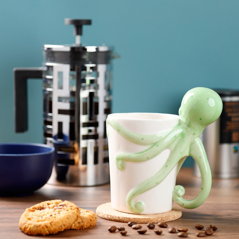 Lisa Parker Octopus Shaped Handle Ceramic Mug - Gift Idea