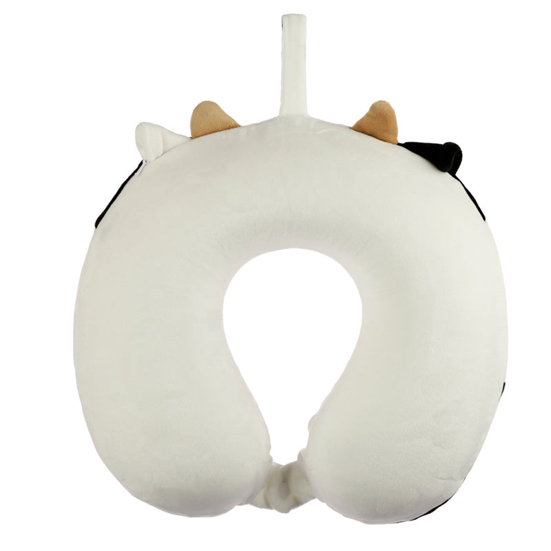 Relaxeazzz Cow Travel Pillow showcasing plush memory foam