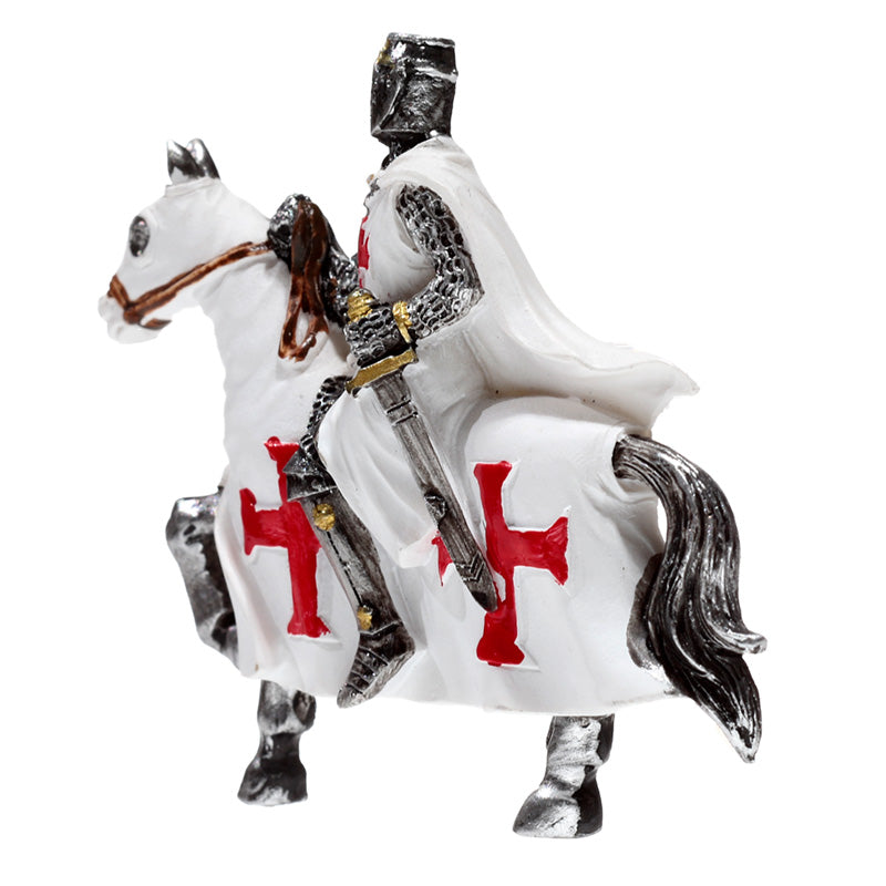 Crusader Knight on Horseback Magnet displayed on a shelf
