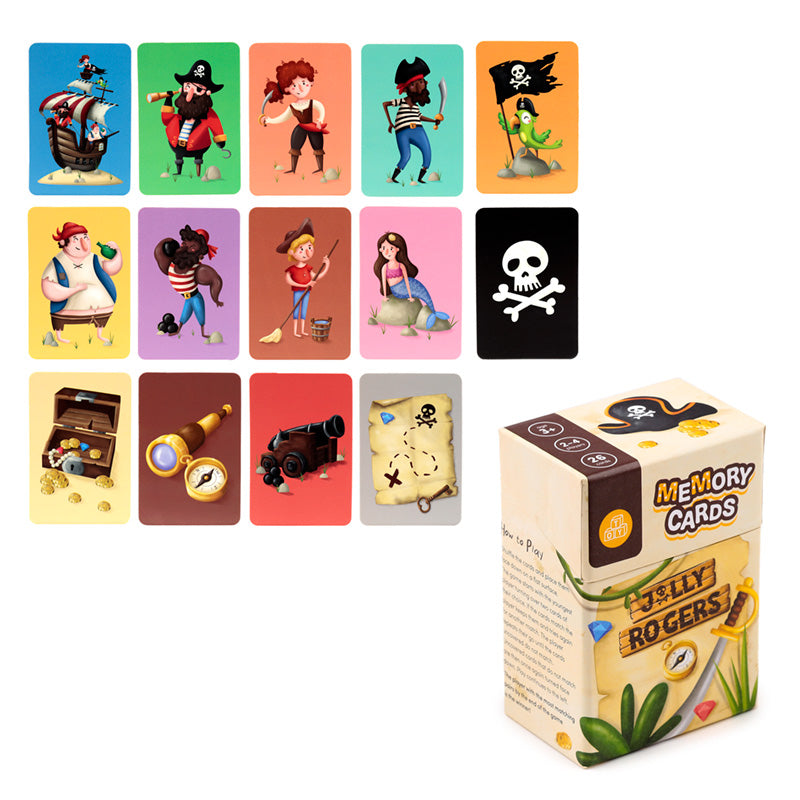 Jolly Rogers Pirates themed memory game for family fun