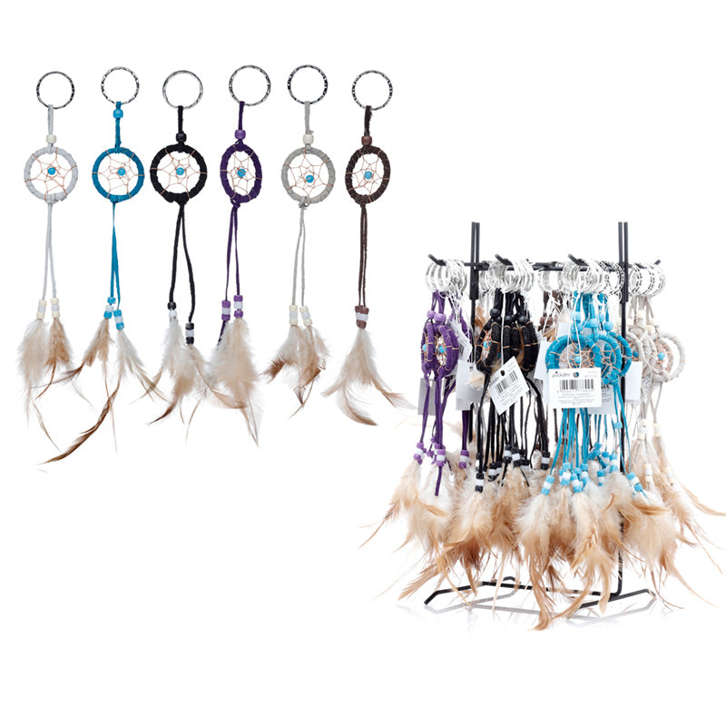 Mini Dreamcatcher Keyring with Decorative Elements