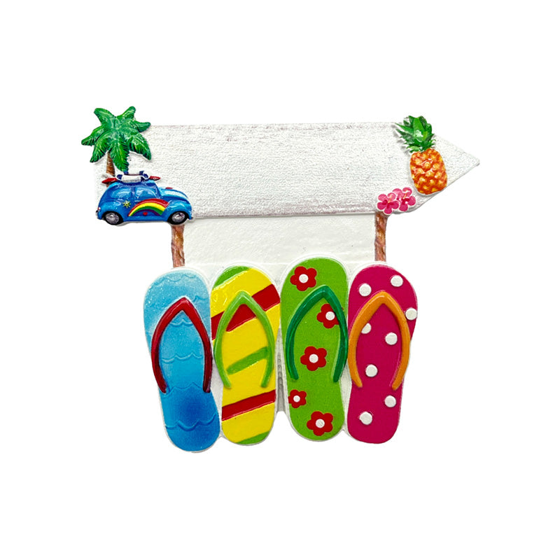 Charming flip flop shaped souvenir magnet with sign