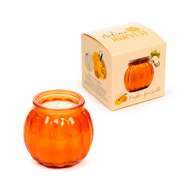 Autumn Harvest Pumpkin Spice Candle displayed in home