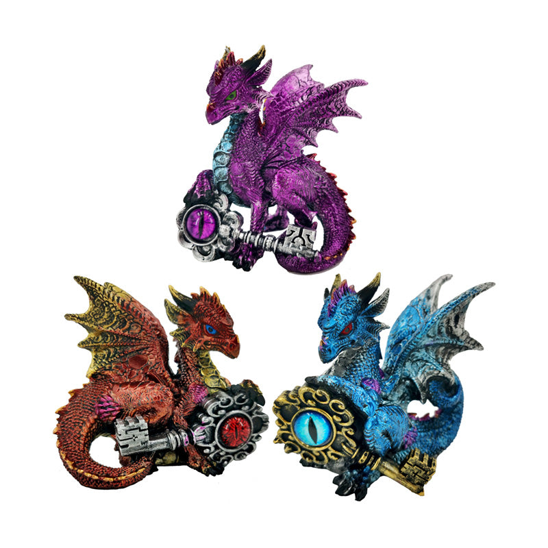 Dark Legends Dragon - Set of 3 Keys of Power Dragons decorative ornaments