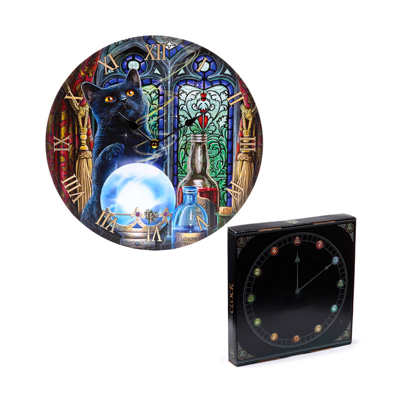 Lisa Parker Witches Apprentice Cats Wall Clock in home decor setting