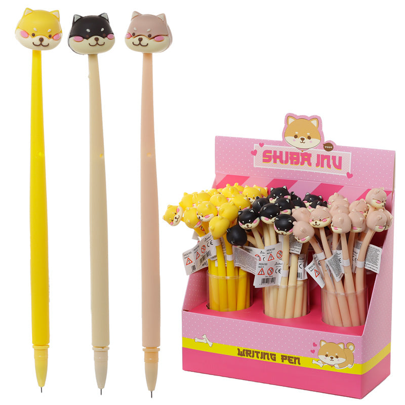 Adoramals Shiba Inu Fine Tip Dog Pen displayed with other stationery