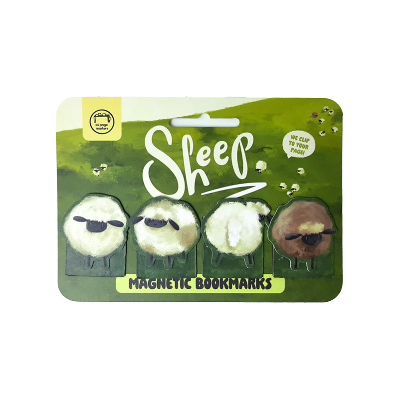 Close-up of Sheep Magnetic Bookmark Set with sheep design