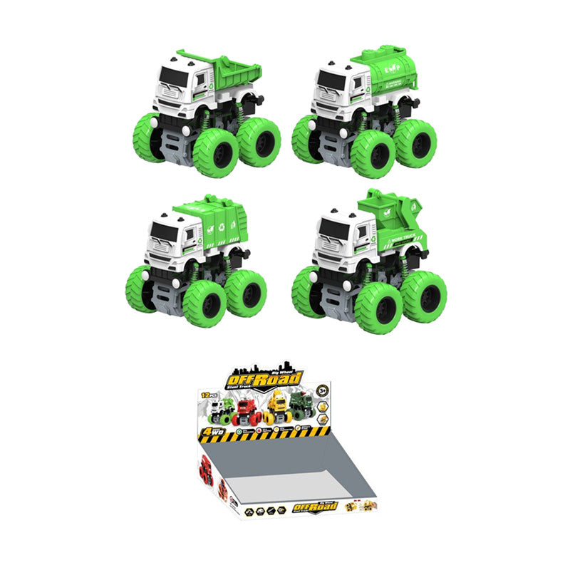 Kids Friction Action Toy Offroad Big Wheel Stunt Truck