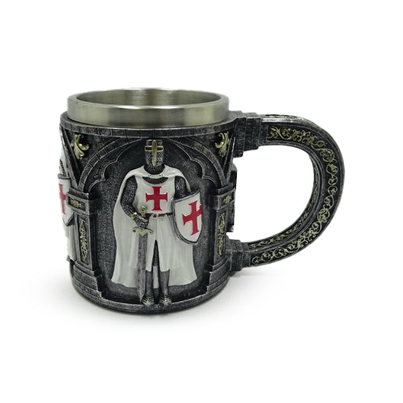 Medieval Knight Decorative Tankard with Sword and Shield