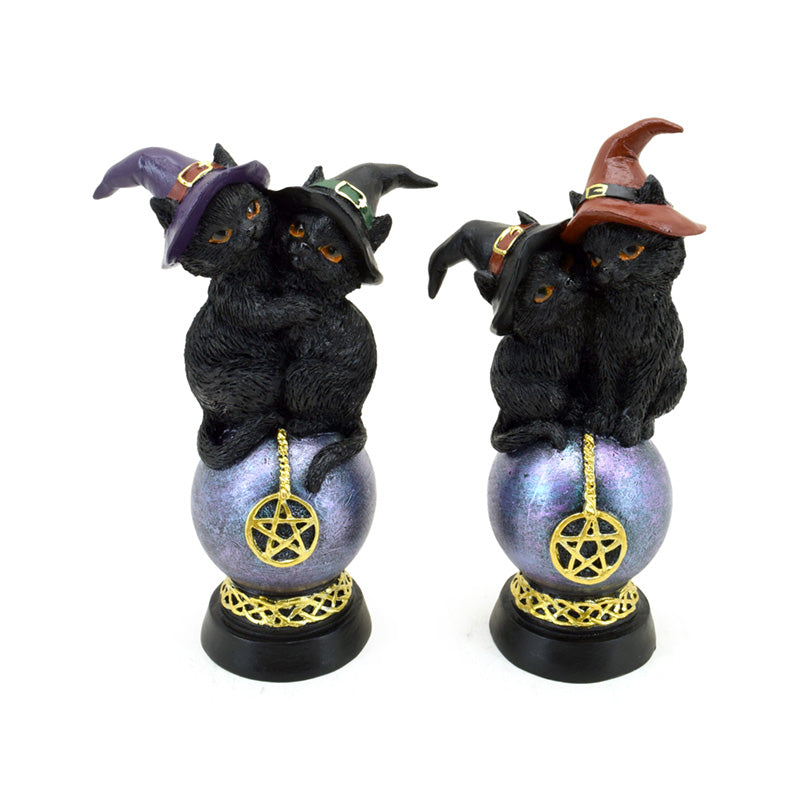 Witches Cat Iridescent Pentagram Orb decorative ornament